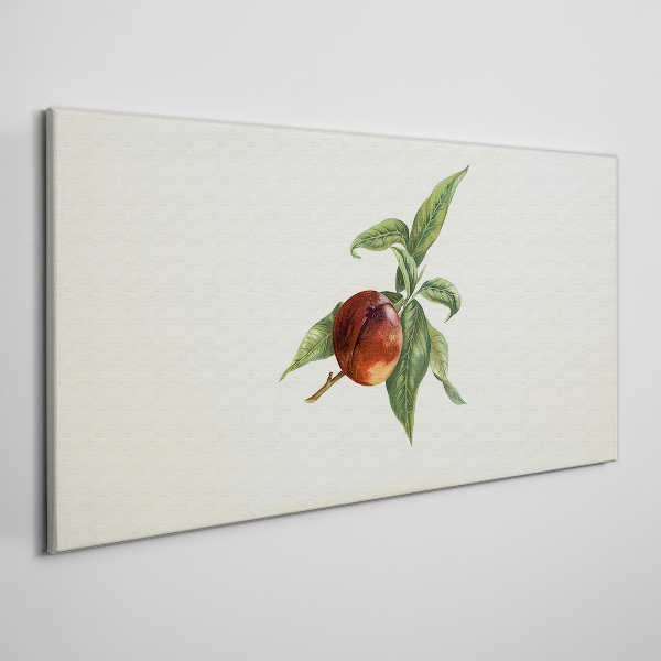 Apple on a background of leaves Print on canvas