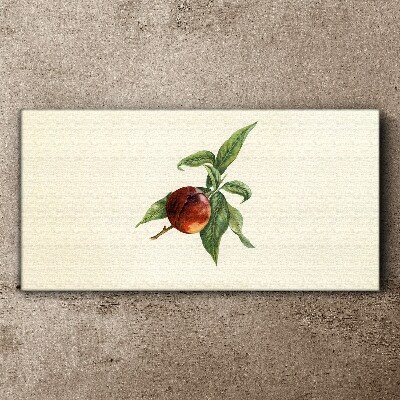 Apple on a background of leaves Print on canvas