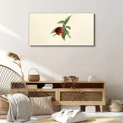 Apple on a background of leaves Print on canvas