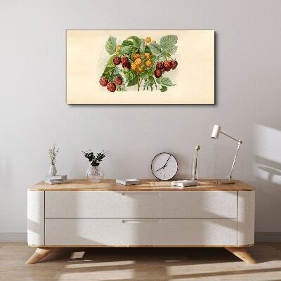 Fruity bouquet of raspberries and blackberries Print on canvas
