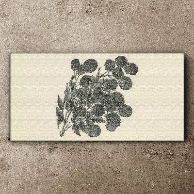 Floral pattern in black and white Canvas wall art