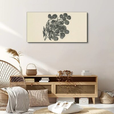 Floral pattern in black and white Canvas wall art
