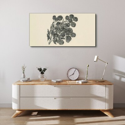 Floral pattern in black and white Canvas wall art