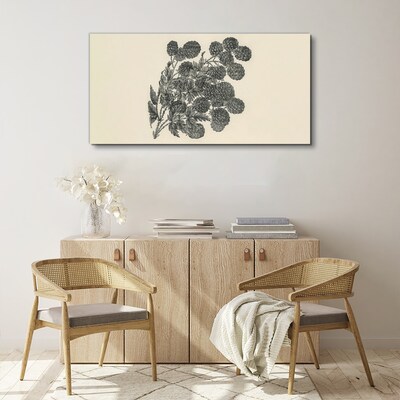 Floral pattern in black and white Canvas wall art