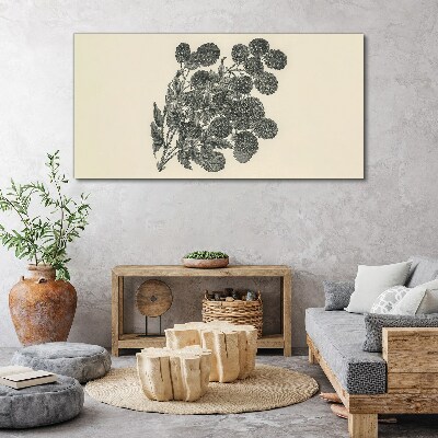 Floral pattern in black and white Canvas wall art