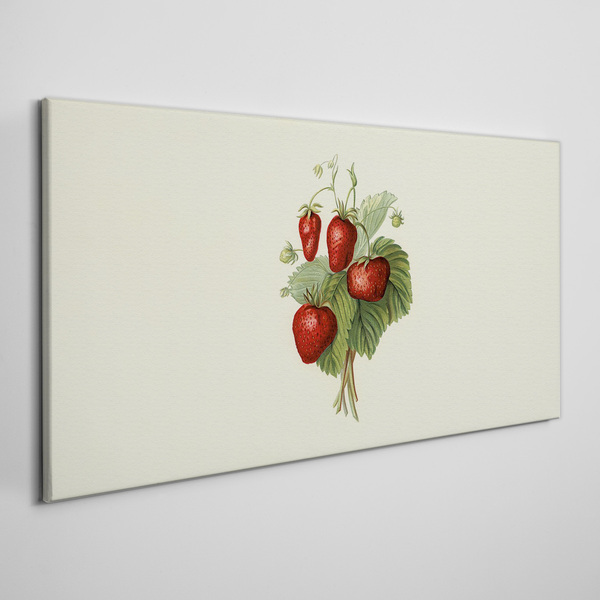 Strawberry bouquet on a light background Canvas wall art
