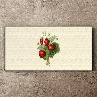 Strawberry bouquet on a light background Canvas wall art
