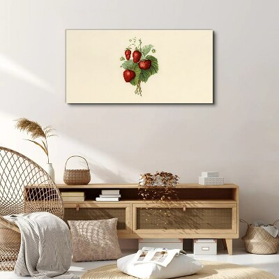 Strawberry bouquet on a light background Canvas wall art