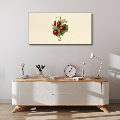 Strawberry bouquet on a light background Canvas wall art