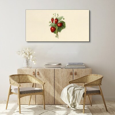 Strawberry bouquet on a light background Canvas wall art