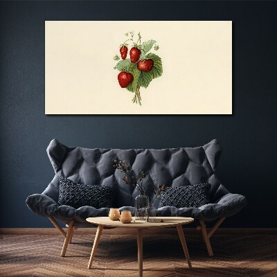 Strawberry bouquet on a light background Canvas wall art