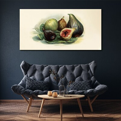 Fig fruit on a leaf Canvas wall art