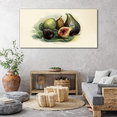 Fig fruit on a leaf Canvas wall art