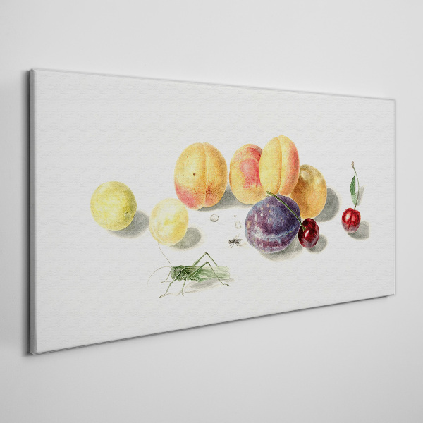 Fruits on a white background Canvas wall art