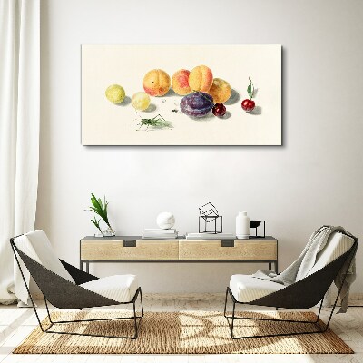 Fruits on a white background Canvas wall art