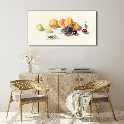 Fruits on a white background Canvas wall art
