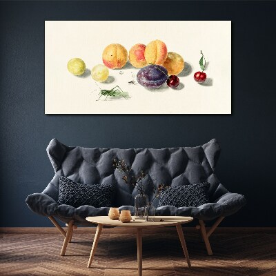 Fruits on a white background Canvas wall art