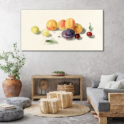 Fruits on a white background Canvas wall art