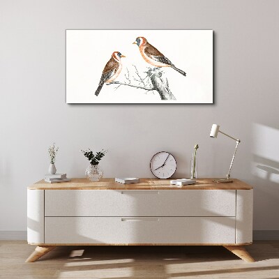 Two birds on a branch Print on canvas