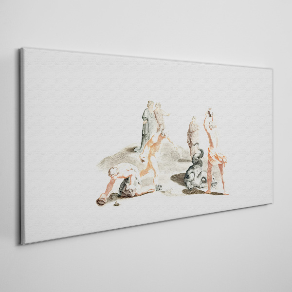 Mythological scene in pastel shades Canvas wall art