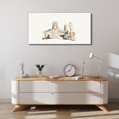 Mythological scene in pastel shades Canvas wall art