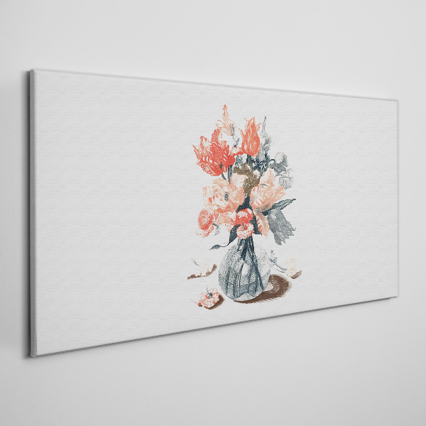 Flower bouquet in a vase Print on canvas