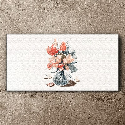 Flower bouquet in a vase Print on canvas