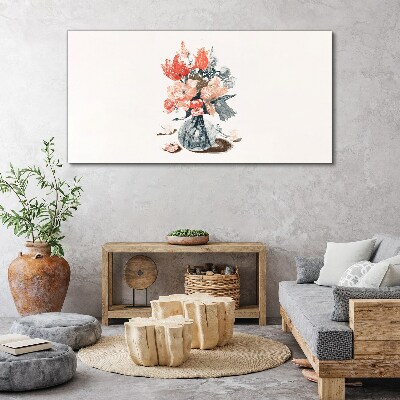 Flower bouquet in a vase Print on canvas