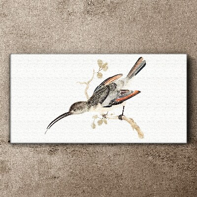 Bird on a branch Print on canvas