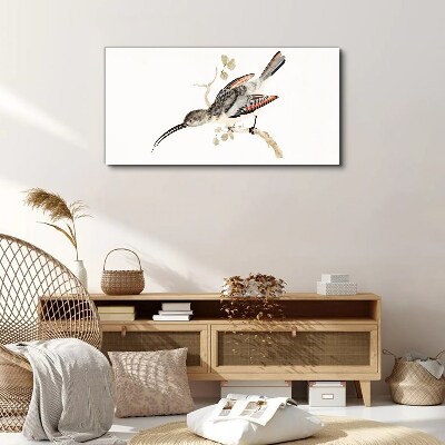 Bird on a branch Print on canvas