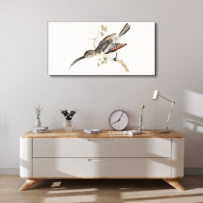 Drawing animal bird branch Canvas Wall art