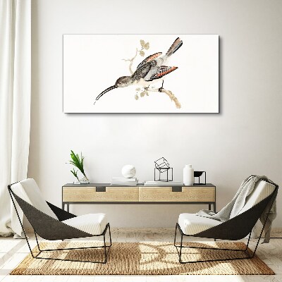 Bird on a branch Print on canvas