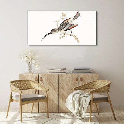 Drawing animal bird branch Canvas Wall art