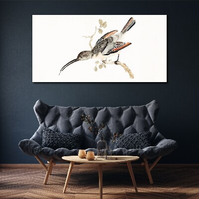 Bird on a branch Print on canvas