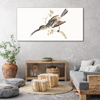 Drawing animal bird branch Canvas Wall art