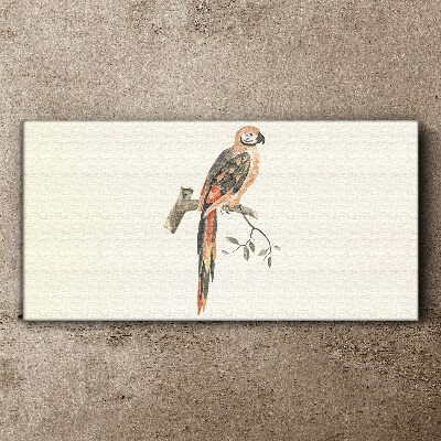 Parrot on a branch Canvas wall art