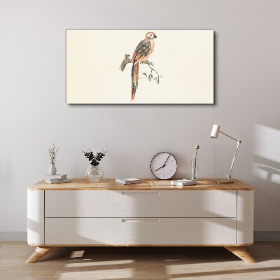 Parrot on a branch Canvas wall art