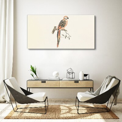 Parrot on a branch Canvas wall art