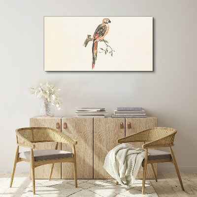 Parrot on a branch Canvas wall art