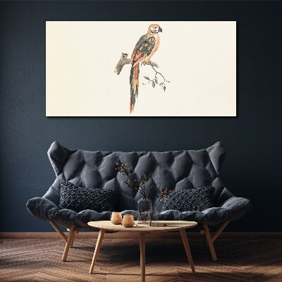 Parrot on a branch Canvas wall art
