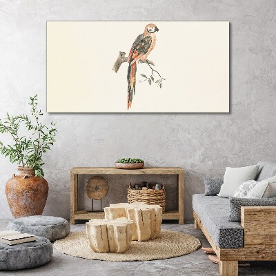 Parrot on a branch Canvas wall art