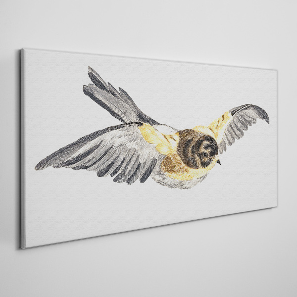 Golden Canary in Flight Print on canvas