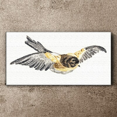 Golden Canary in Flight Print on canvas