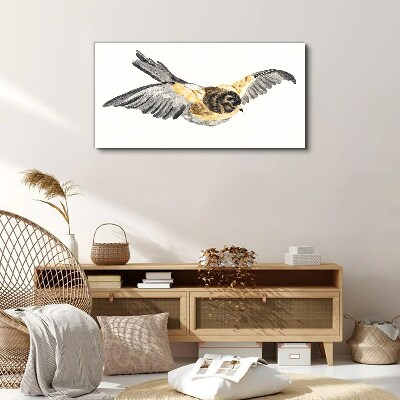 Golden Canary in Flight Print on canvas