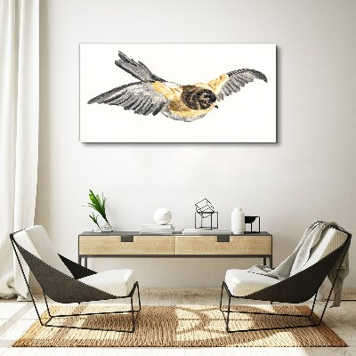 Golden Canary in Flight Print on canvas