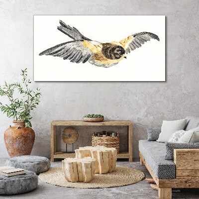 Golden Canary in Flight Print on canvas
