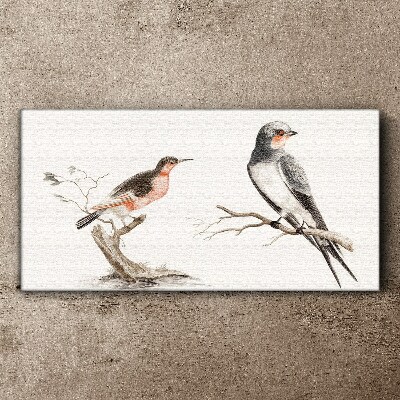 Drawing animals birds Canvas Wall art