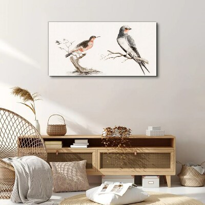 Drawing animals birds Canvas Wall art