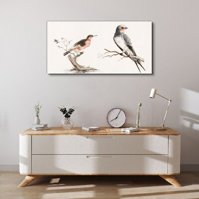 Drawing animals birds Canvas Wall art