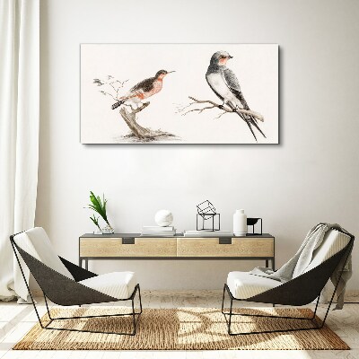 Drawing animals birds Canvas Wall art